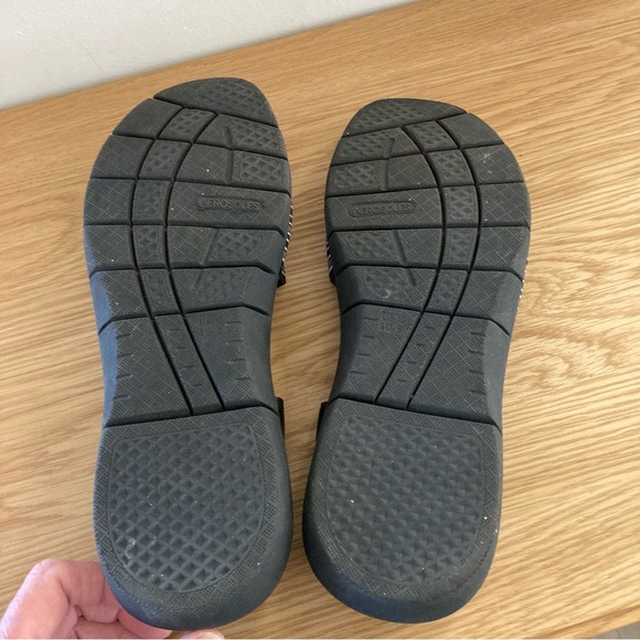 Aerosoles Size 10 Black, Grey & White Elastic Sandals - Picture 5 of 8